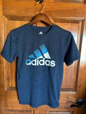 adidas Logo Navy Blue Graphic Tee Boys Medium (10/12)